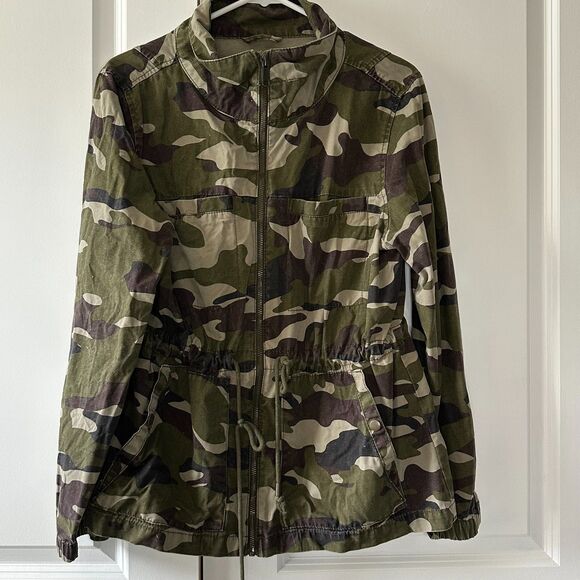 Old Navy Women's Camo Utility Jacket Size L - Picture 2 of 5